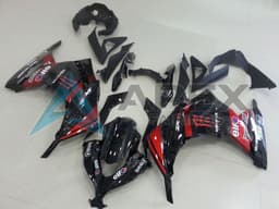 Glossy Black Red Elf Touch4 Monster - Kawasaki Ninja300 / EX300 / ZX-300R (2013-2018) ABS Fairings | Apex Fairings — view 1