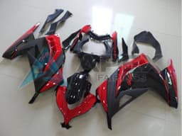 Red Glossy Black Matte Black - Kawasaki Ninja300 / EX300 / ZX-300R (2013-2018) ABS Fairings | Apex Fairings — view 1