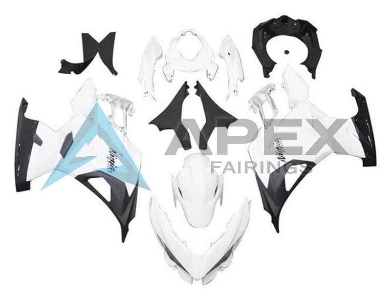 White Black - Kawasaki Ninja400 / EX400 (2018-2025) ABS Fairings — Style FE62 | Apex Fairings