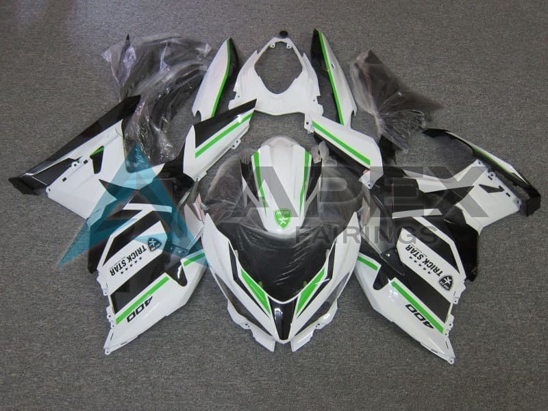 White Green Black Trick Star - Kawasaki Ninja400 / EX400 (2018-2025) ABS Fairings | Apex Fairings