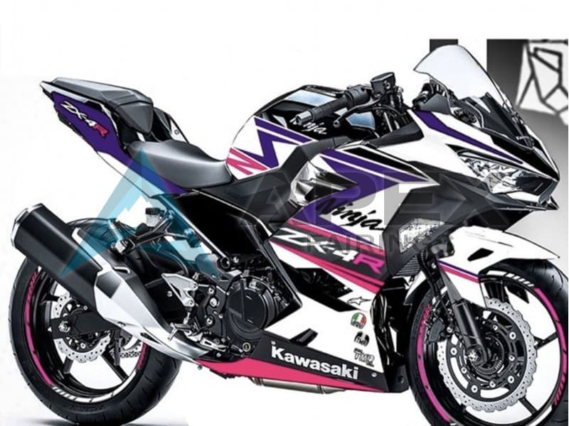 White Purple Pink - Kawasaki Ninja400 / EX400 (2018-2025) ABS Fairings | Apex Fairings