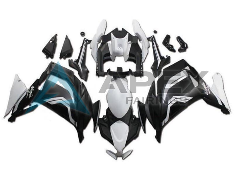 White Matte Black - Kawasaki Ninja650 / Ninja650R (2020-2026) ABS Fairings | Apex Fairings