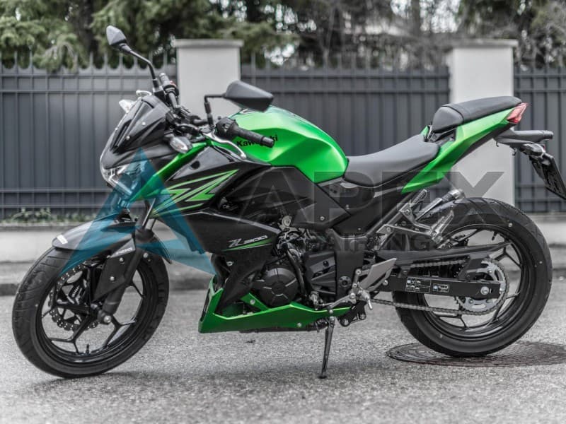 Green Matte Black - Kawasaki Z250 / Z300 (2015-2016) ABS Fairings — Style FE9 | Apex Fairings