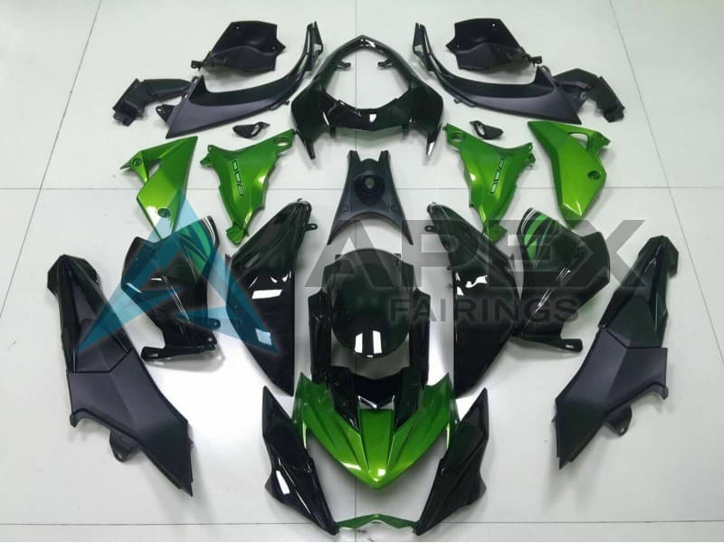 Green Glossy Black - Kawasaki Z800 (2013-2016) ABS Fairings — Style FE6 | Apex Fairings