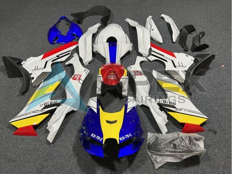 White Blue Red Yellow - Kawasaki ZX-10R (2021-2025) ABS Fairings | Apex Fairings