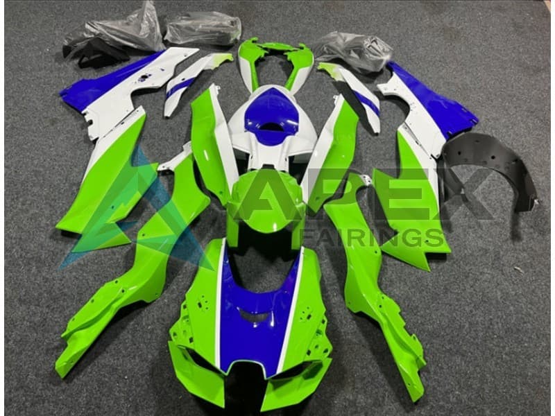 White Green Blue - Kawasaki ZX-10R (2021-2025) ABS Fairings | Apex Fairings