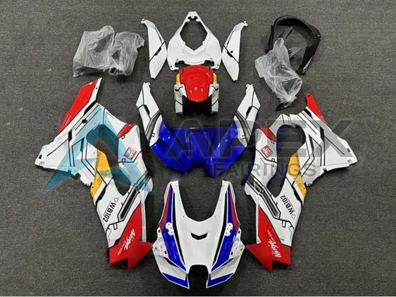 White Red Blue Yellow WB102 - Kawasaki ZX-10R (2021-2025) ABS Fairings | Apex Fairings