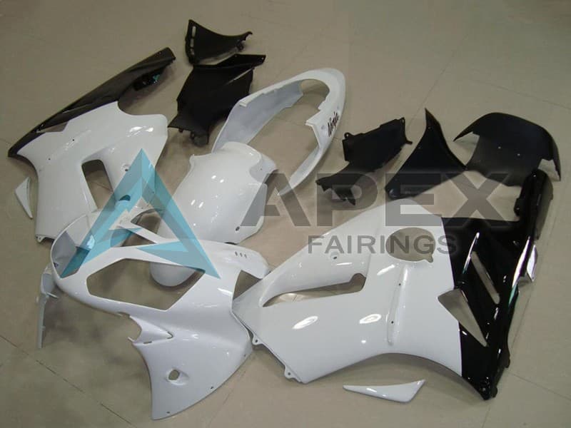 White Glossy Black - Kawasaki ZX-12R (2002-2006) ABS Fairings — Style FE67 | Apex Fairings