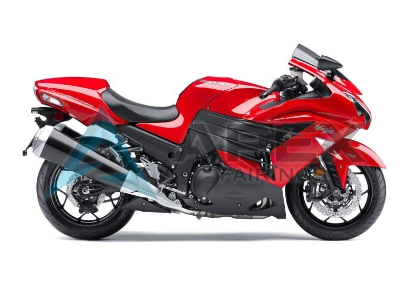 Red Matte Black - Kawasaki ZX-14R (2012-2026) ABS Fairings — Style FE46 | Apex Fairings