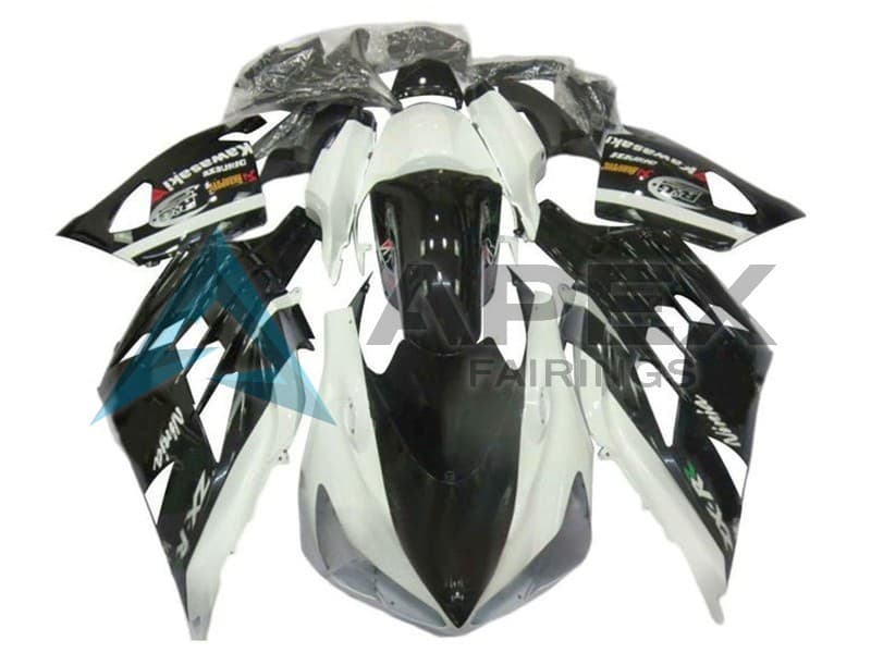 White Black - Kawasaki ZX-14R (2012-2026) ABS Fairings | Apex Fairings