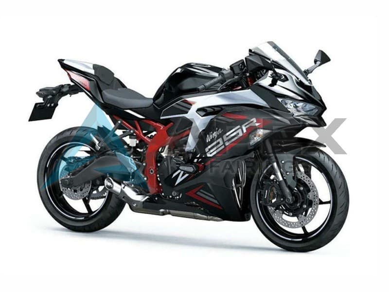 Silver Red Black - Kawasaki ZX-25R (2019-2026) ABS Fairings | Apex Fairings