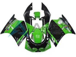 Green Glossy Black Elf Touch4 Bridgestone - Kawasaki ZXR250 (1989-2007) ABS Fairings | Apex Fairings — view 1