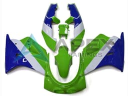 Green White Blue - Kawasaki ZXR250 (1989-2007) ABS Fairings | Apex Fairings — view 1