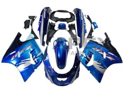 Blue Silver Black - Kawasaki ZZR1100 (1993-2003) ABS Fairings | Apex Fairings — view 1