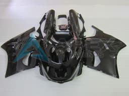 Glossy Black - Kawasaki ZZR1100 (1993-2003) ABS Fairings — Style FE6 | Apex Fairings — view 1