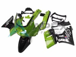 Green Glossy Black Elf Touch4 Bridgestone - Kawasaki ZZR600 (1998-2003) ABS Fairings | Apex Fairings — view 1