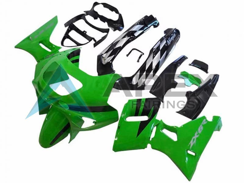 Green Glossy Black - Kawasaki ZZR600 (1998-2003) ABS Fairings | Apex Fairings