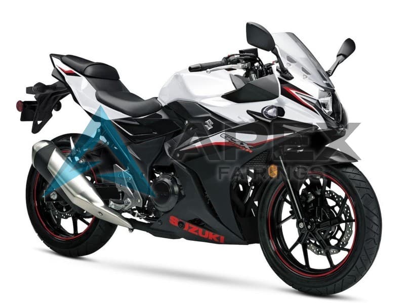 White Black - Suzuki GSX250R (2017-2020) ABS Fairings — Style FE10 | Apex Fairings
