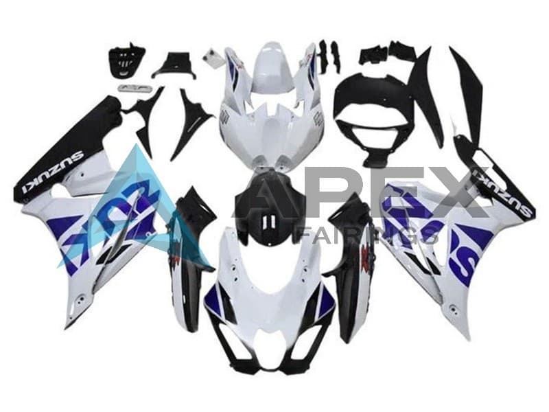 White Blue Black - Suzuki GSX-R1000 (2017-2026) ABS Fairings — Style FE70 | Apex Fairings
