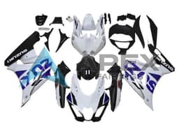 White Blue Black - Suzuki GSX-R1000 (2017-2026) ABS Fairings — Style FE70 | Apex Fairings — view 1