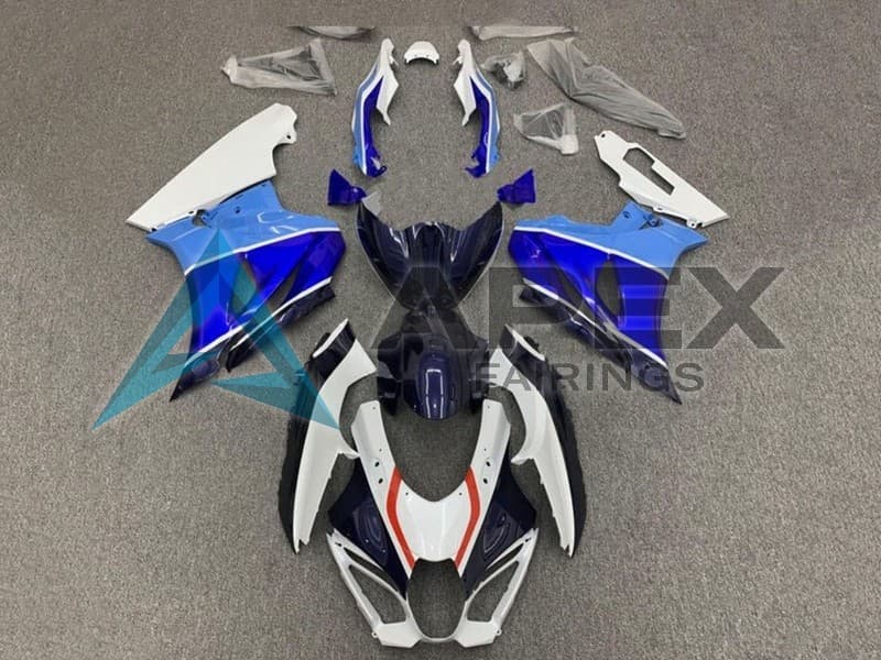 White Triple Blue Red - Suzuki GSX-R1000 (2017-2026) ABS Fairings | Apex Fairings
