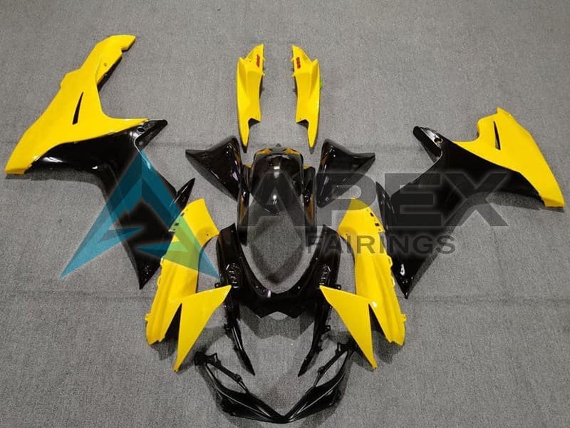 Yellow Glossy Black - Suzuki GSX-R600 (2011-2026) ABS Fairings | Apex Fairings