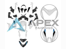 Black White - Suzuki GSX-S1000 (2015-2020) ABS Fairings | Apex Fairings — view 1