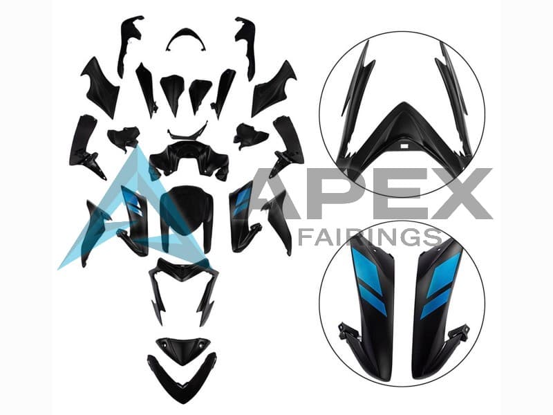 Black with Blue - Suzuki GSX-S1000 (2015-2020) ABS Fairings | Apex Fairings