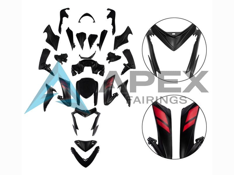 Black with Red - Suzuki GSX-S1000 (2015-2020) ABS Fairings | Apex Fairings