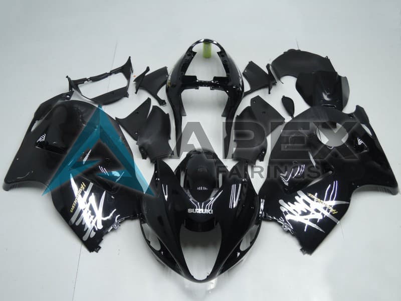Glossy Black White Decal - Suzuki GSX-R1300 Hayabusa (1999-2007) ABS Fairings | Apex Fairings