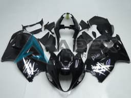 Glossy Black White Decal - Suzuki GSX-R1300 Hayabusa (1999-2007) ABS Fairings | Apex Fairings — view 1