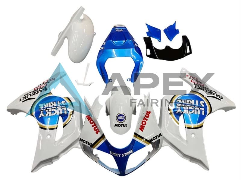 White Blue Lucky Strike Motul - Suzuki SV650 Pointy (2003-2013) ABS Fairings | Apex Fairings