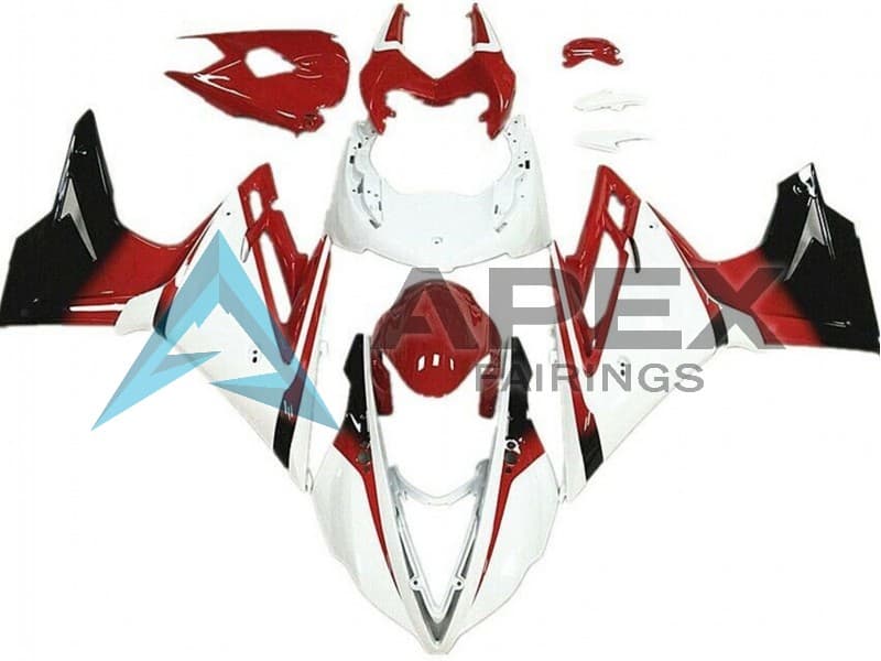 White Red Glossy Black - Triumph Daytona 675 (2013-2016) ABS Fairings — Style FE17 | Apex Fairings