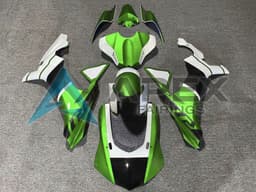 White Green Faux Carbon Fiber - Yamaha R1 / YZF-R1 (2020-2026) ABS Fairings | Apex Fairings — view 1