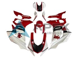 White Red Black - Yamaha R6 / YZF-R6 (2017-2020) ABS Fairings — Style FE122 | Apex Fairings — view 1