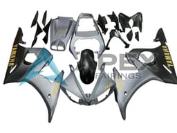 Matte Grey Matte Black Gold Decals - Yamaha R6S / YZF-R6S (2006-2009) ABS Fairings | Apex Fairings — view 1