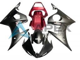 Red Matte Black - Yamaha R6S / YZF-R6S (2006-2009) ABS Fairings — Style FE27 | Apex Fairings — view 1