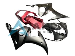 Red Matte Black - Yamaha R6S / YZF-R6S (2006-2009) ABS Fairings — Style FE27 | Apex Fairings — view 2