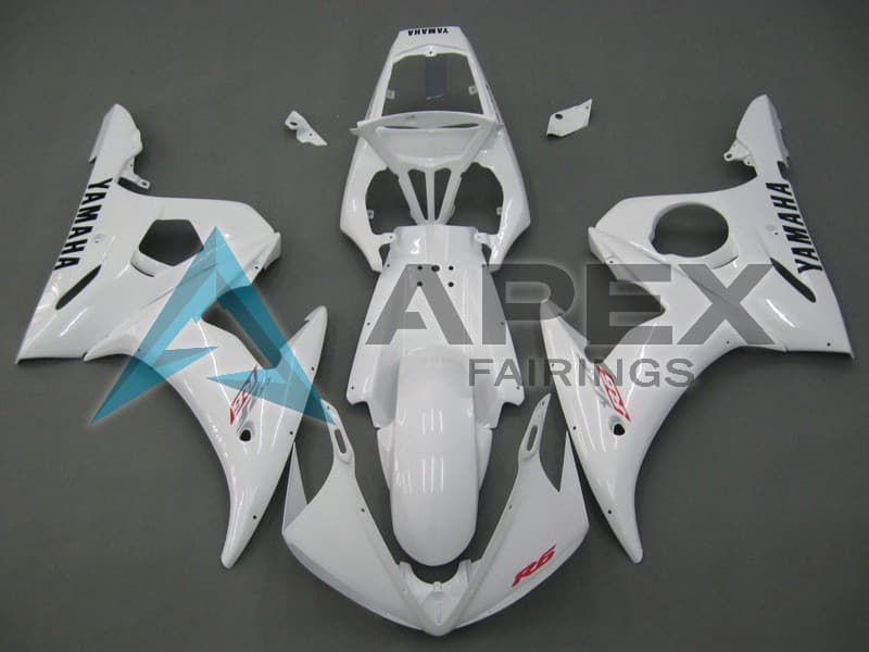 White - Yamaha R6S / YZF-R6S (2006-2009) ABS Fairings — Style FE47 | Apex Fairings