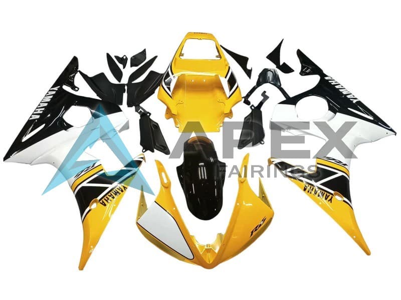 Yellow White Glossy Black - Yamaha R6S / YZF-R6S (2006-2009) ABS Fairings | Apex Fairings