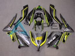 Matte Grey Yellow Monster 46 - Yamaha TMAX 530 / XP 530 (2012-2014) ABS Fairings | Apex Fairings — view 1