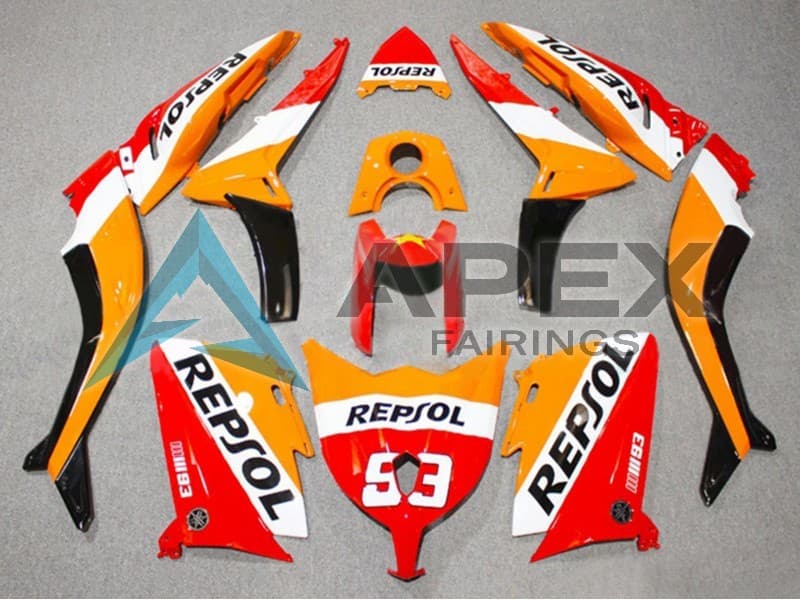Red Orange White Repsol 93 - Yamaha TMAX 530 / XP 530 (2012-2014) ABS Fairings | Apex Fairings